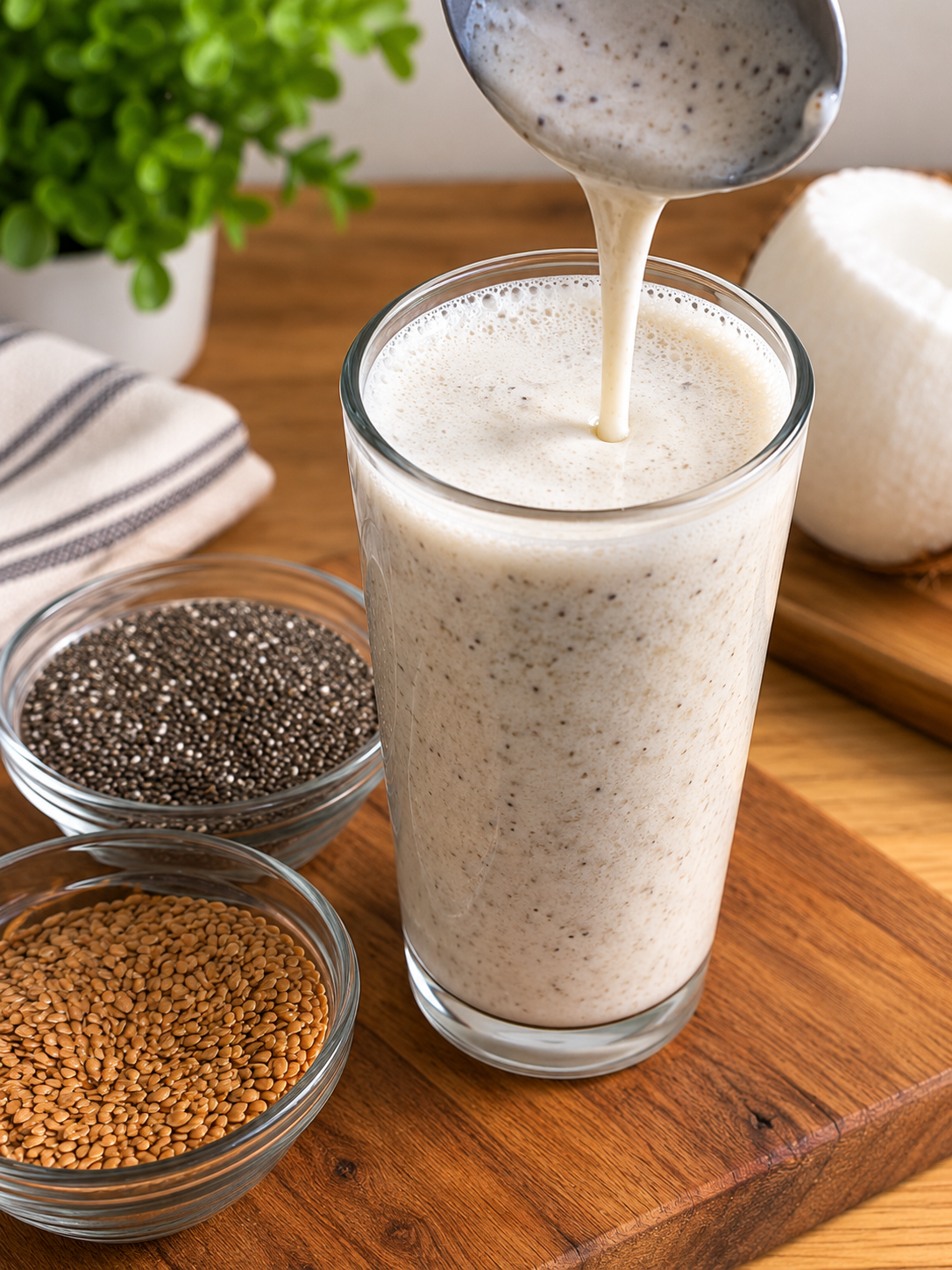 Smoothie Cremoso com Chia e Coco